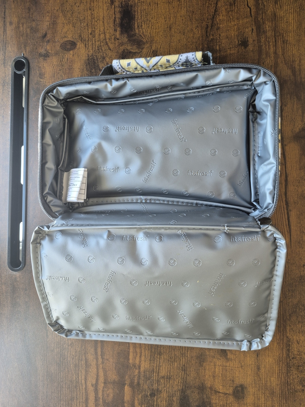 Patterned Yellow & Gray Lunch Box - Picture 2 of 2